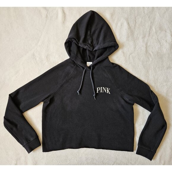 VICTORIA’S SECRET PINK SIZE SMALL BLACK EVERYDAY FLEECE HOODIE - Picture 1 of 11